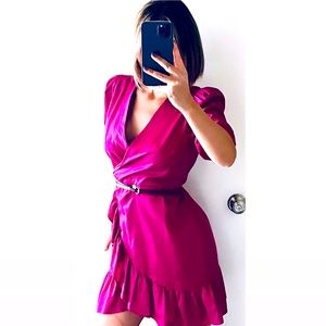 Pink dress with a belt